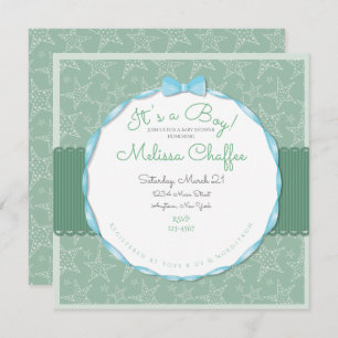 Invitation C'est un garçon Baby shower Invitation- Seafoam Gr