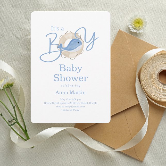 Invitation C'est un Garçon Baby Shower Marin (Créateur téléchargé)