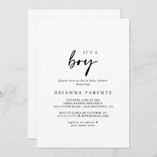 Invitation C'est un garçon Baby shower moderne élégant
