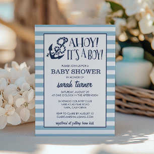 Invitation C'est un garçon ! Baby shower nautique