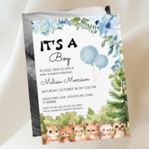 C'est un garçon Baby shower photo Boy Woodland