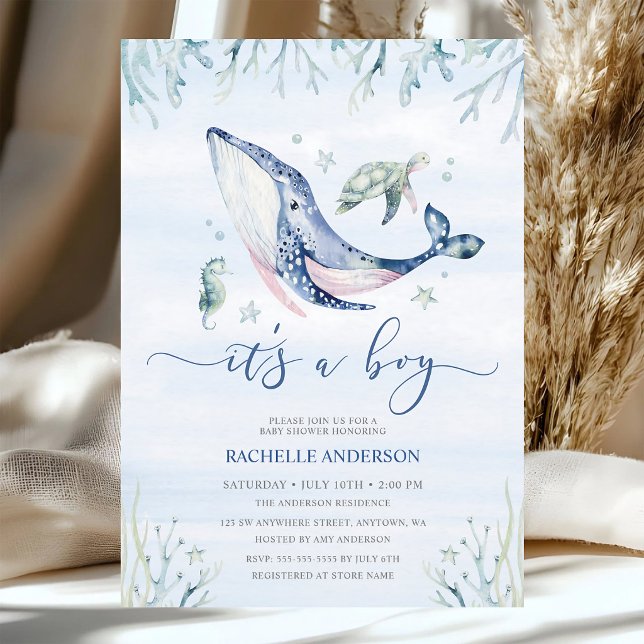 Invitation C'est un garçon Baby Shower sous la mer (Créateur téléchargé)
