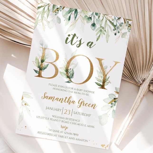 Invitation C'est un garçon - Baby Shower sur le thème de la v (Créateur téléchargé)
