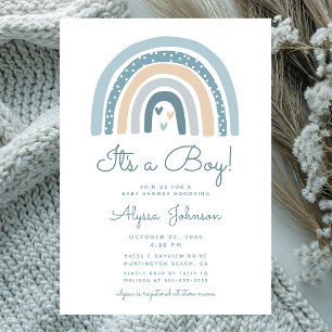 Invitation C'est un garçon Boho Rainbow Baby shower Invitatio