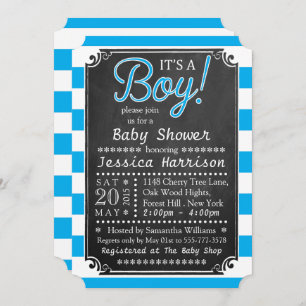 Invitation C'est un garçon ! Chalkboard Baby Shower Invitatio
