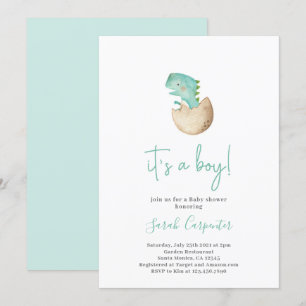 Invitation C'est un garçon de baby shower de dinosaures Garço
