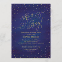C'est un garçon Gold Stars & Night Sky Baby shower