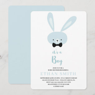 Invitation C'est un garçon Lapin mignon Baby Shower