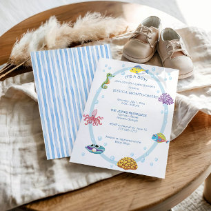 Invitation C'est un garçon sous la mer Baby Shower