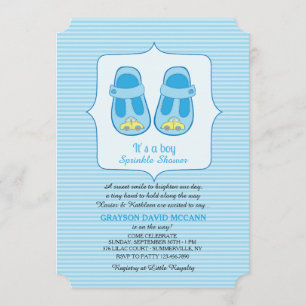 Invitation C'est un garçon Sprinkle Baby Shower