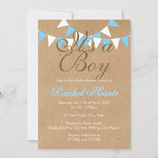 Invitation C'est un nouveau Baby shower rustique pour bébés (Devant)