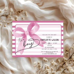 Invitation C'est un petit Baby shower mignon à la crosse rose