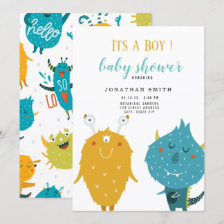 Invitation C'est un petit baby shower monstre
