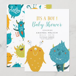 Invitation C'est un petit baby shower monstre