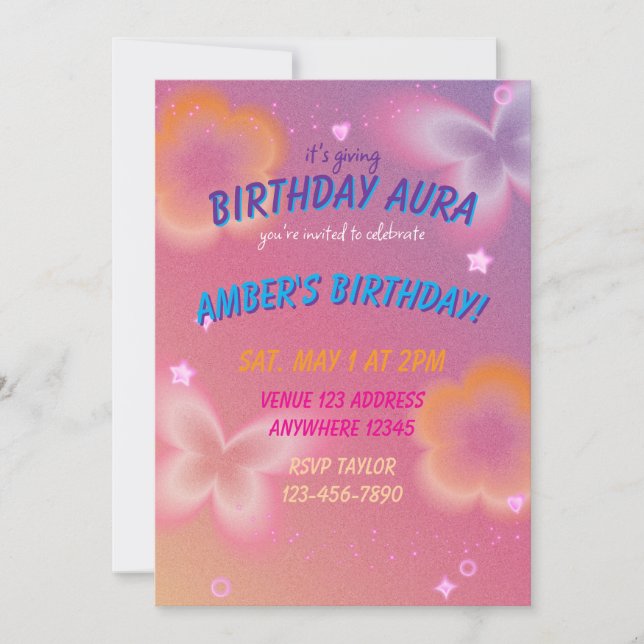 Invitation C'est une aura d'anniversaire (Devant)