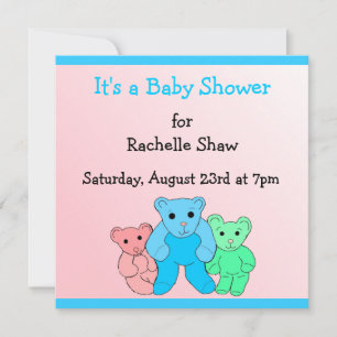 Invitation C'est une Baby Shower Rose et Bleue