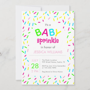 Invitation C'est une Baby Sprinkle Shower Rainbow Sprinkles