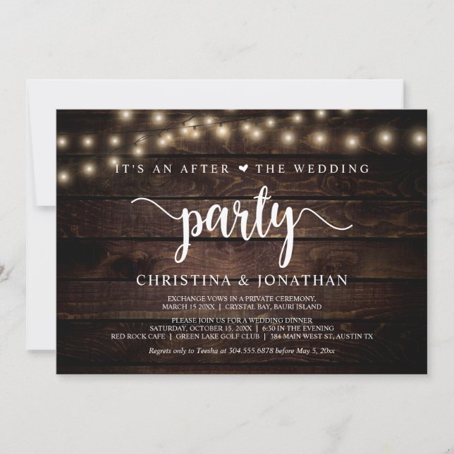Invitation C'est une fête après le mariage, Échange de vœux e (Devant)