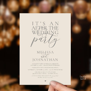 Invitation C'est une fête après le mariage, réception moderne