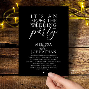 Invitation C'est une fête après le mariage, réception moderne