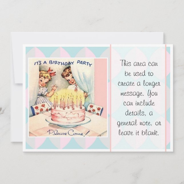 Invitation C'est une fête d'anniversaire (Devant)