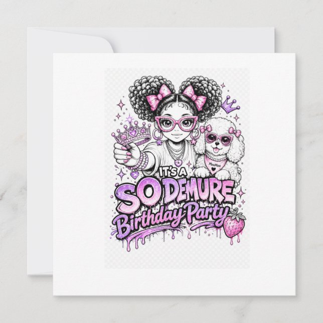 Invitation C'est une fête d'anniversaire So Demure™ | StarBer (Devant)