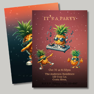 Invitation C'est une fête dansante ananas