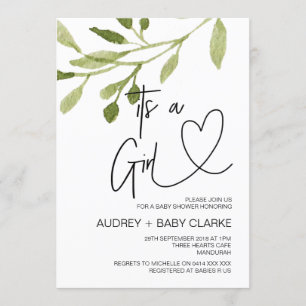 Invitation C'est une Fête des Filles Baby showers Élégante Eu