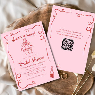 Invitation C'est une Fête des mariées rose Amore italienne ti
