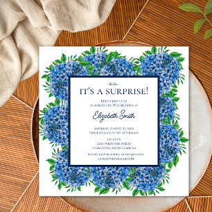 Invitation C'est une fête surprise pour 18 ans Blue Hydrangea