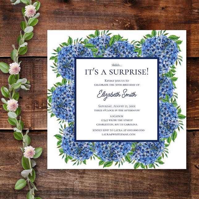 Invitation C'est une fête surprise pour les 50 ans avec une H (Front)