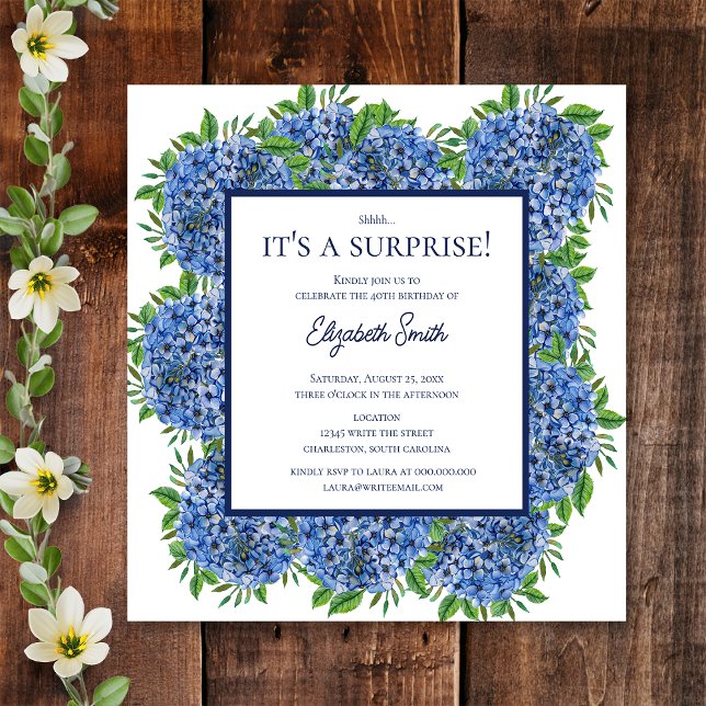 Invitation C'est une fête surprise pour un 40e anniversaire a (Front)
