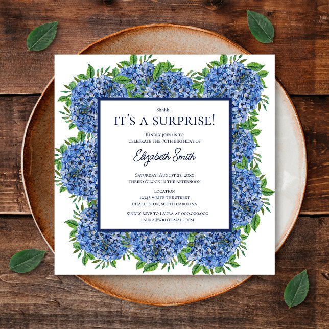 Invitation C'est une fête surprise pour un 70e anniversaire B (Front)