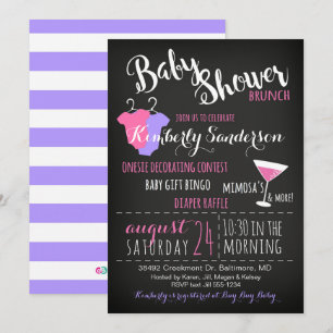Invitation C'est une Fille Baby shower Brunch Party Invitatio