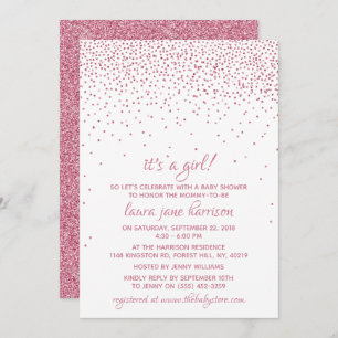 Invitation C'est une fille ! Baby shower Confetti Parties sci
