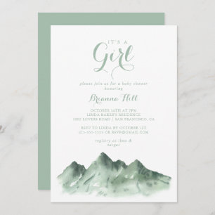 Invitation C'est une fille Baby shower Green Mountain Country