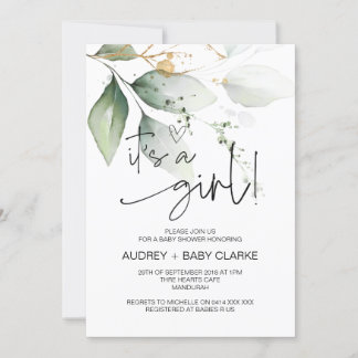 Invitation C'est une Fille Baby shower Party mignonne Simple 