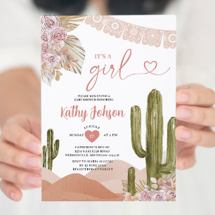 Invitation C'est une fille Baby shower Taco sur l'amour du su