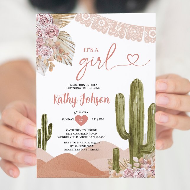 Invitation C'est une fille Baby shower Taco sur l'amour du su (Créateur téléchargé)
