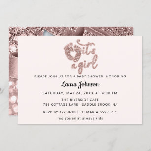 Invitation C'est une fille Custom Nouveau bébé Rose photo Fee