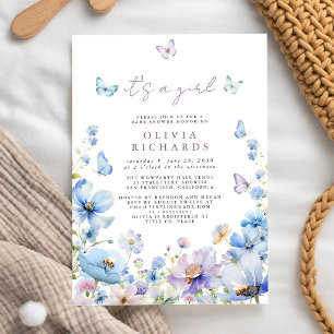 Invitation C'est une fille Fleur sauvage Floral Baby Shower 