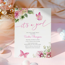 C'est une fille Papillon Floral Baby Shower