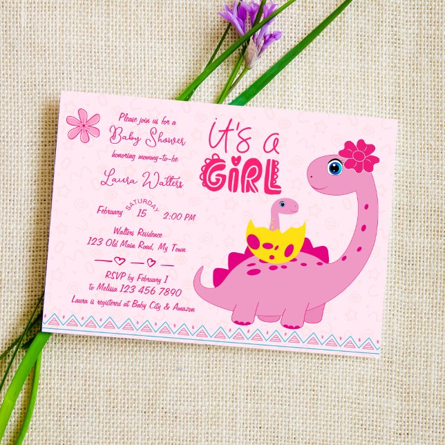 Invitation C'est une fille qui couve bientôt le baby shower d (Créateur téléchargé)
