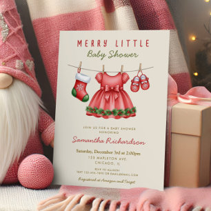 Invitation C'est une fille vêtements de bébé Joyeux petit Noë