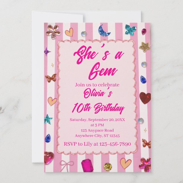 Invitation C'est une Gem Anniversaire  (Devant)