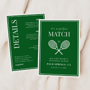 Invitation C'est une parfaite Match Tennis Bachelorette