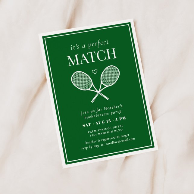 Invitation C'est une parfaite Match Tennis Bachelorette (Créateur téléchargé)