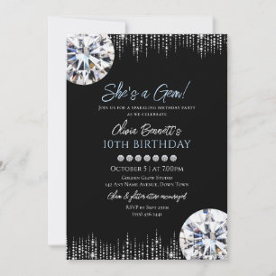 Invitation C'est une pierre précieuse gemme étincelante glam 