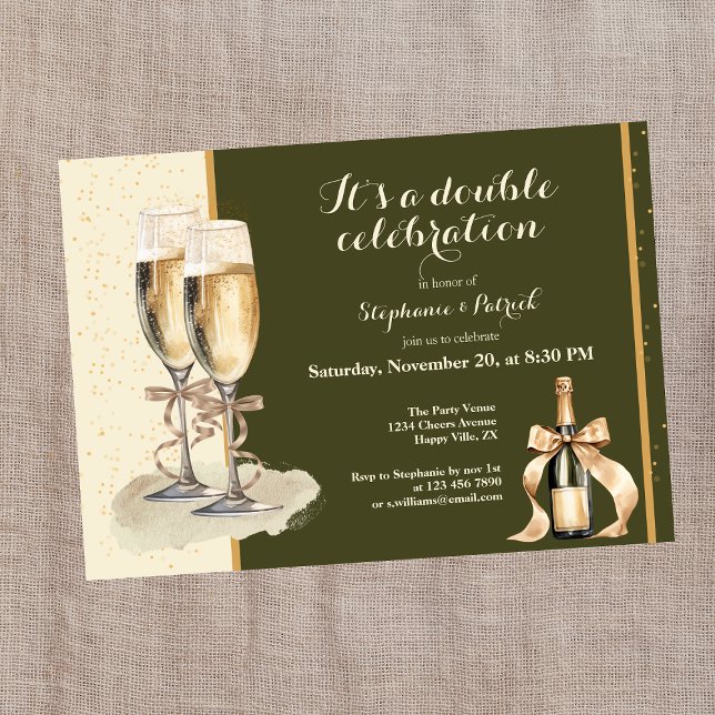 Invitation C'est une soirée de Champagne Gold pour une double (Créateur téléchargé)
