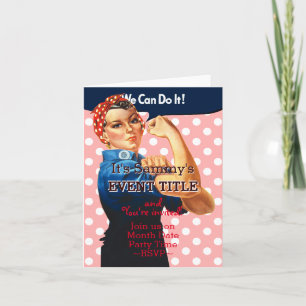 Invitation C'est votre Rosie Party 12 lignes 2 côtés personna